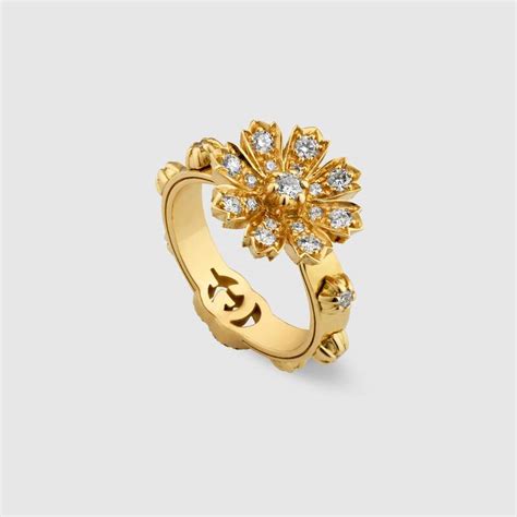 gucci ring diamantissima|gucci flora ring 18k.